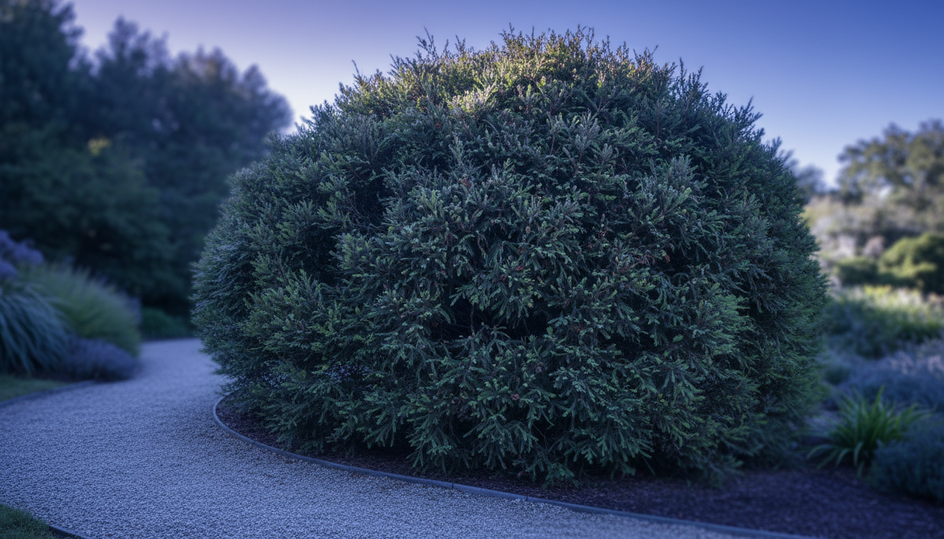 Либоцедрус Бидвилла (Libocedrus bidwillii), как взрослое дерево в ландшафтном саду